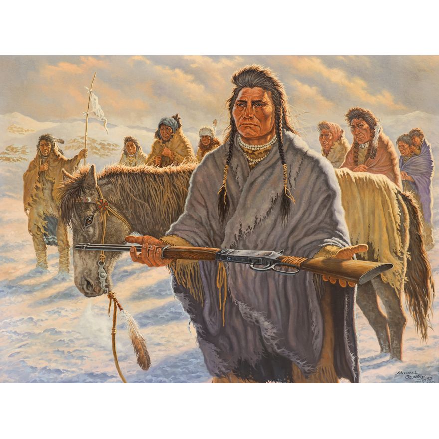 Michael Gentry ''Noble Surrender'' (Chief Joseph) Oil