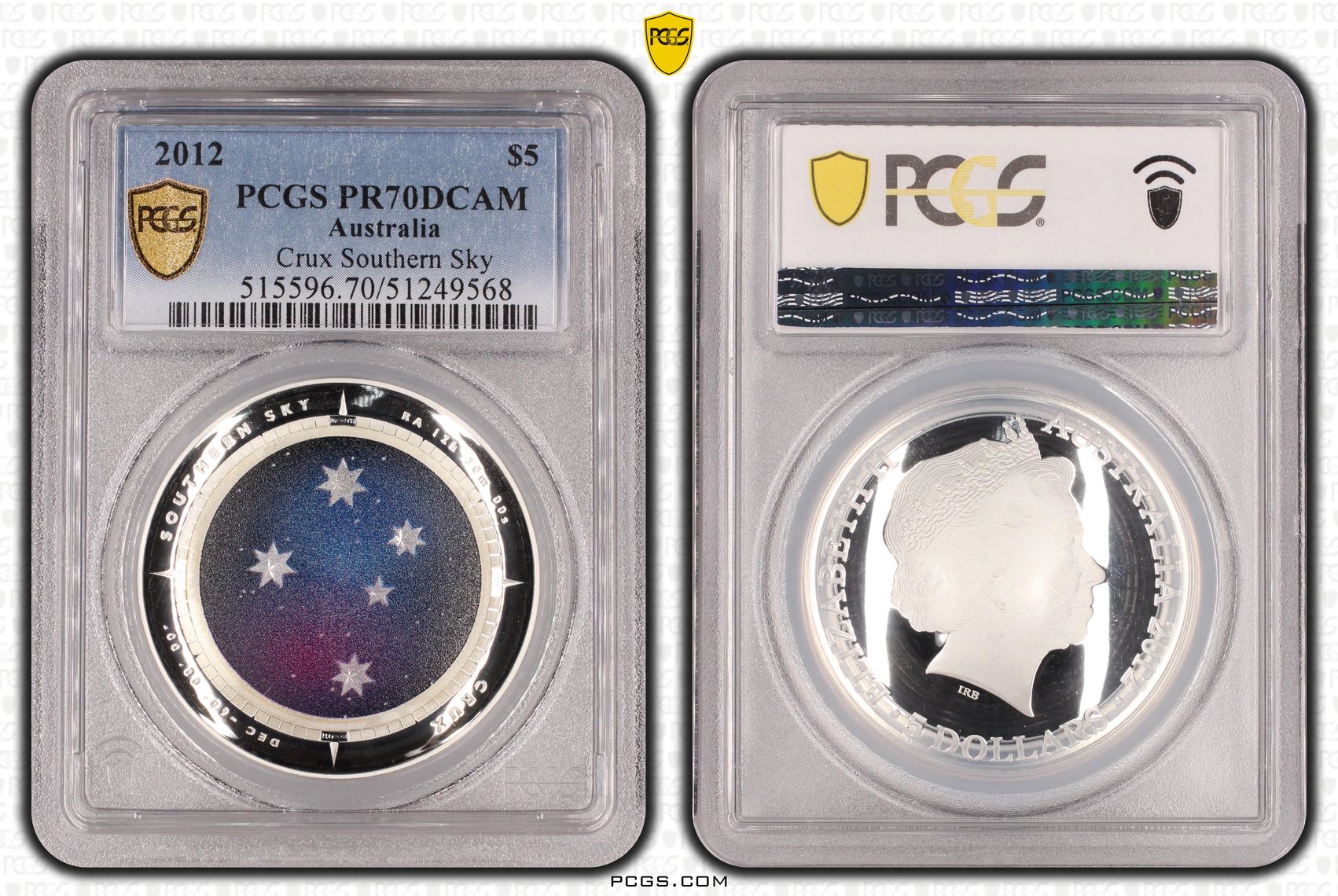 2012 Australia $5 Crux Southern Sky PCGS PR70DCAM POP 51/0