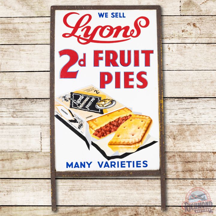 We Sell Lyon Fruit Pies Single Sided Porcelain Curb Sign TAC 9