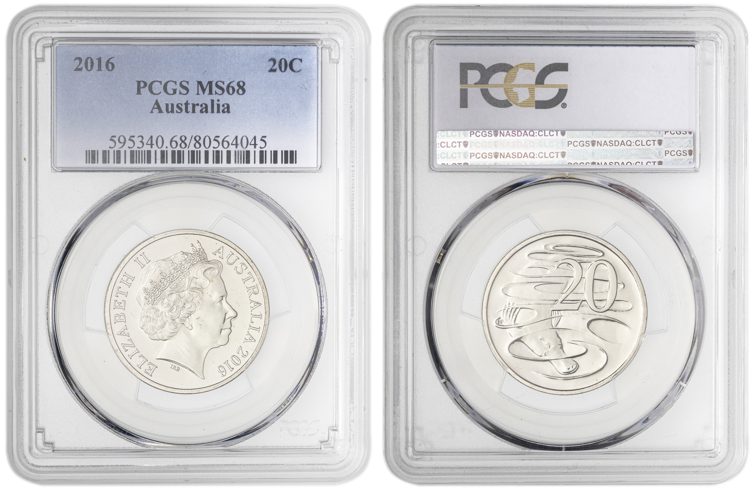 , Twenty Cent, 2016, PCGS MS68
