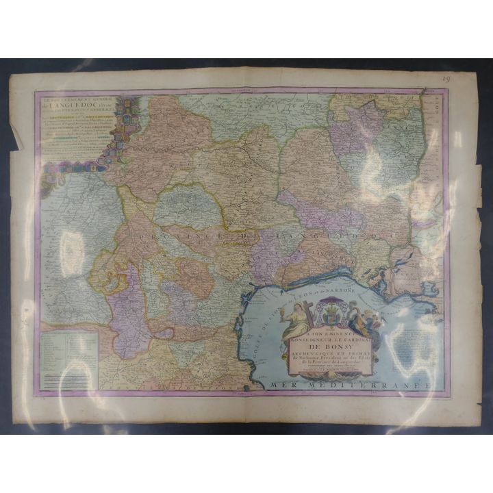 2pc Antique European Tinted Map Engravings 27''x20'' Approx.