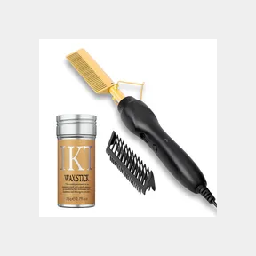Professional High Heat Ceramic Hair Press Hot Comb IKT Wax Stick |