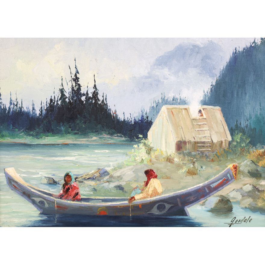 Harvey Goodale ''Indian Squaws in Fishing Boat'' Oil