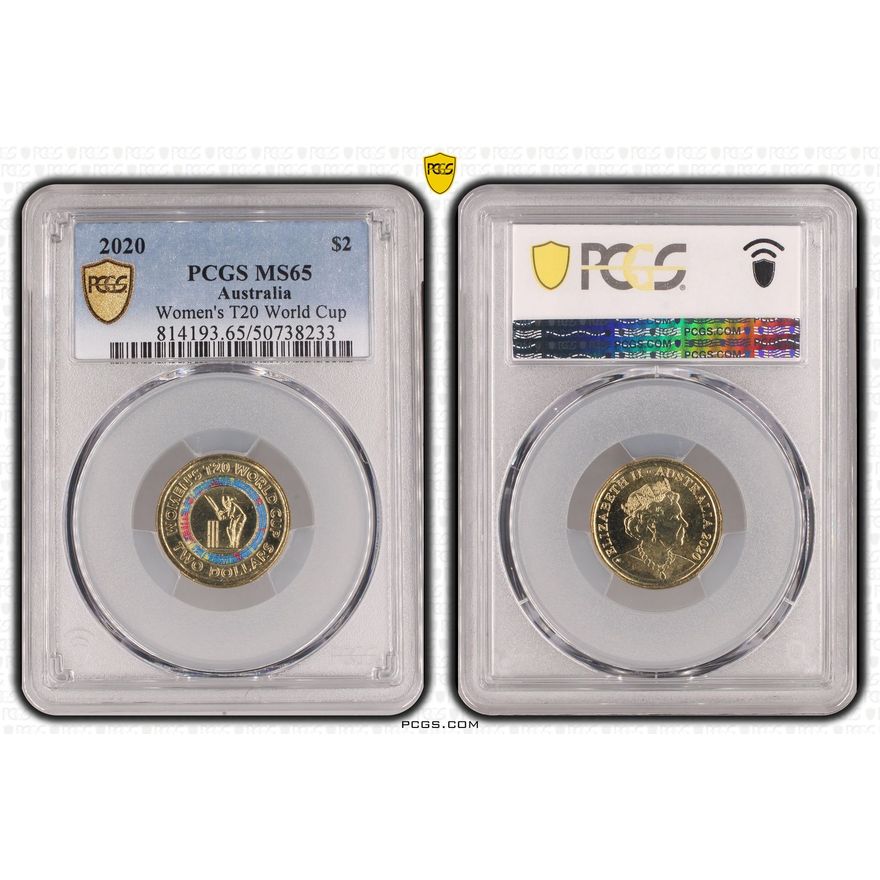 Women's T20 World Cup Colorized, Two Dollar, 2020, PCGS MS65