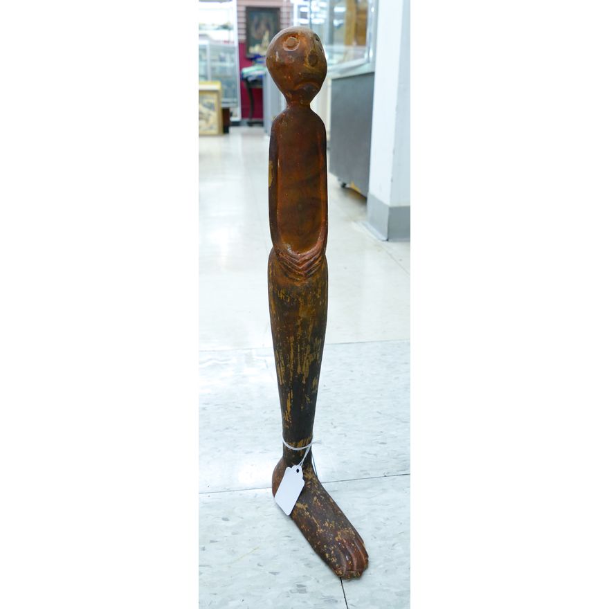 Old Bali Carved Wood Figure with Large Foot 16''