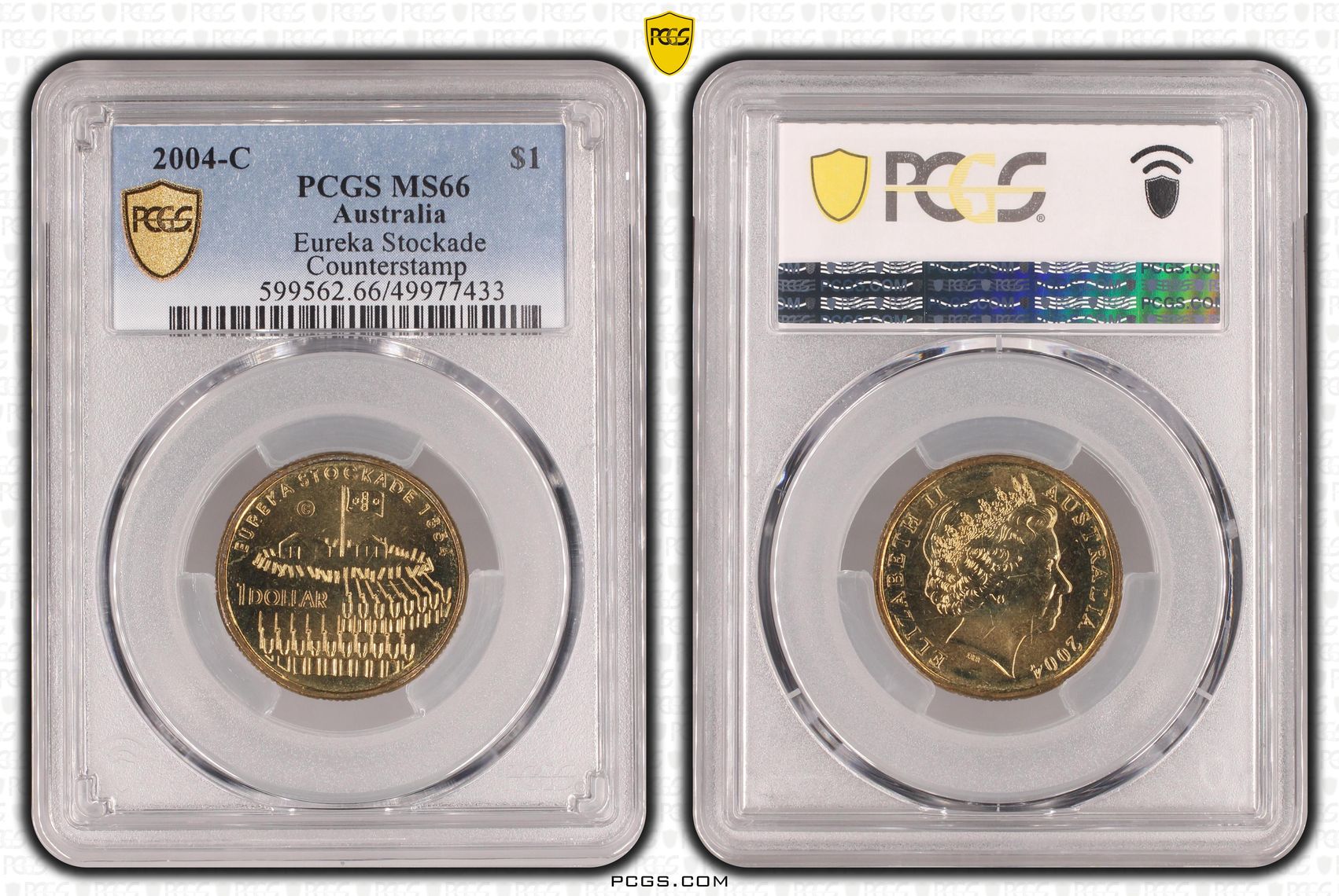 211 · Eureka Stockade , One Dollar, 2004-C, PCGS MS66