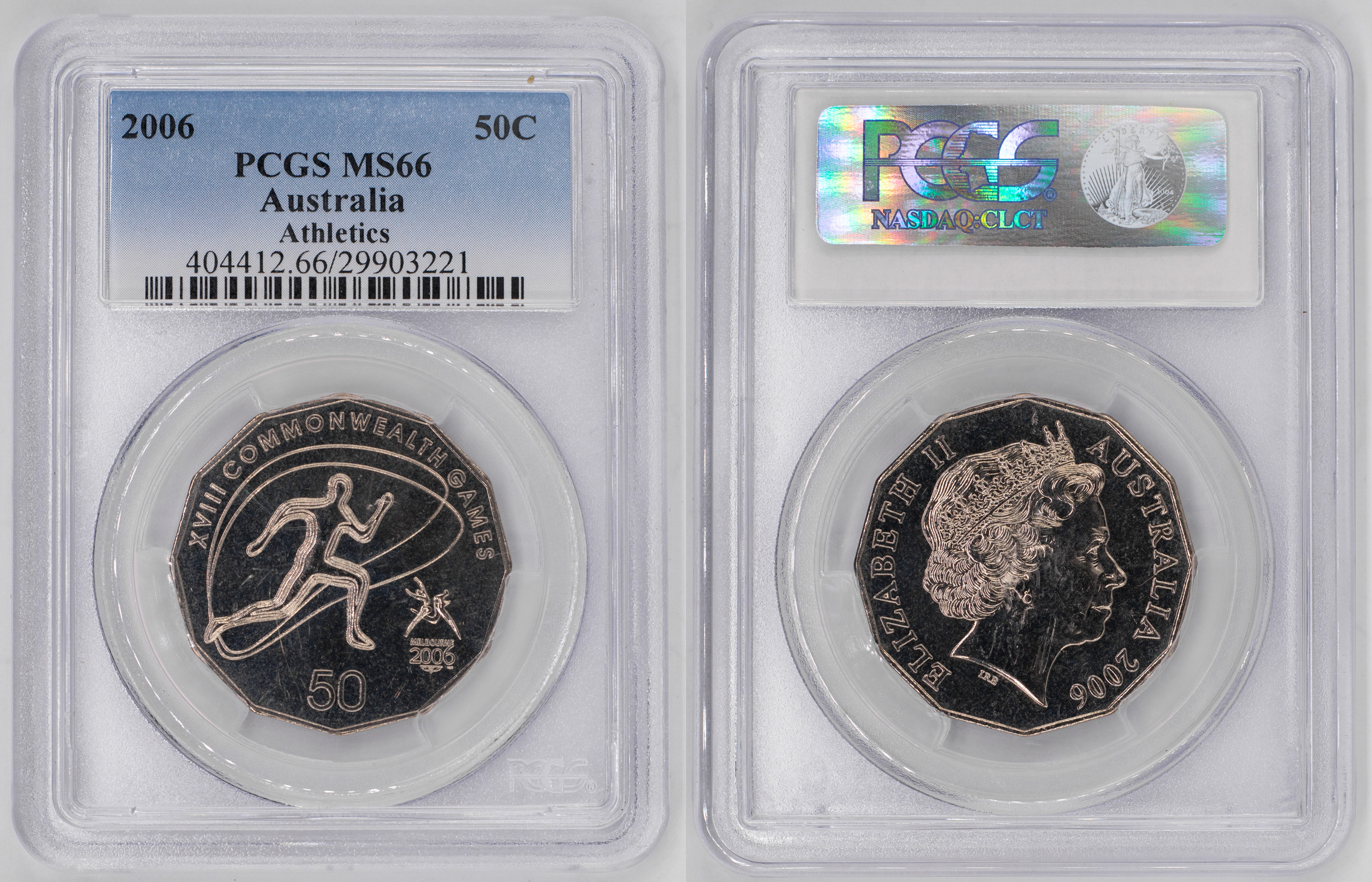 Elizabeth II, Athletics, Fifty Cent, 2006, PCGS MS66