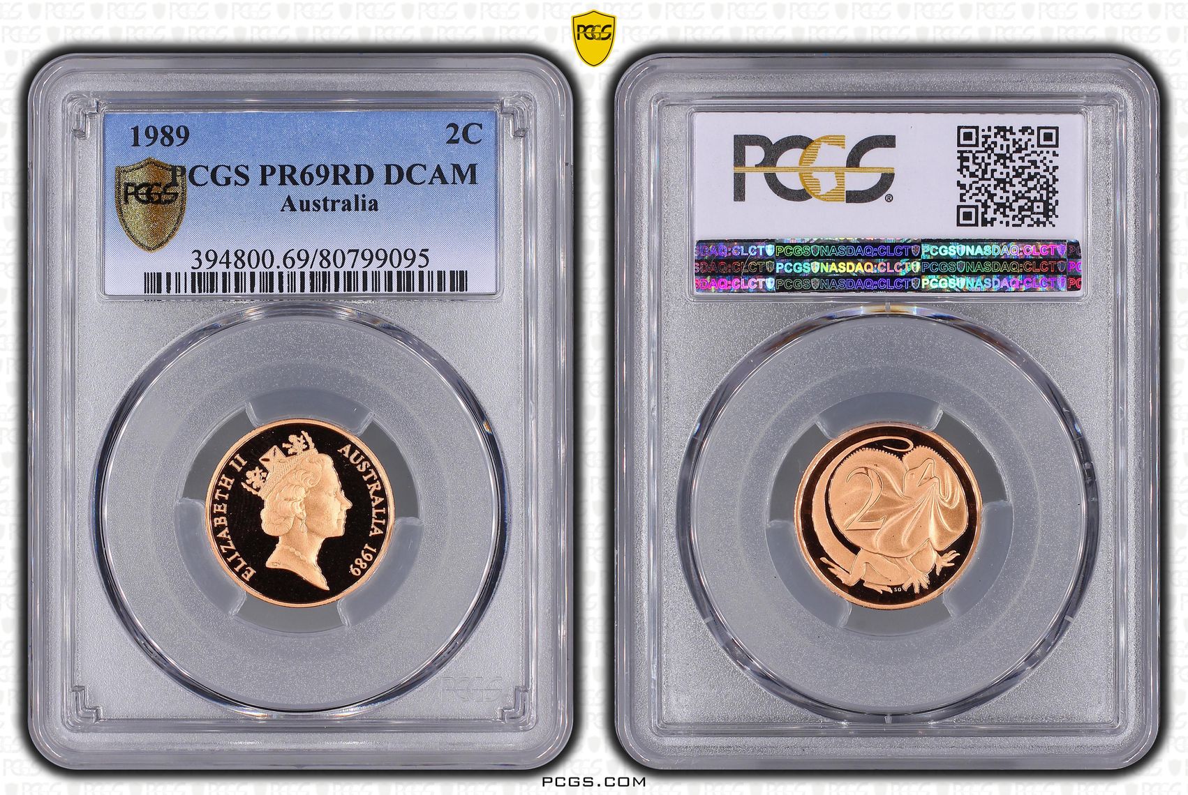 Elizabeth II, Two Cent, 1989, PCGS PR69DCAM