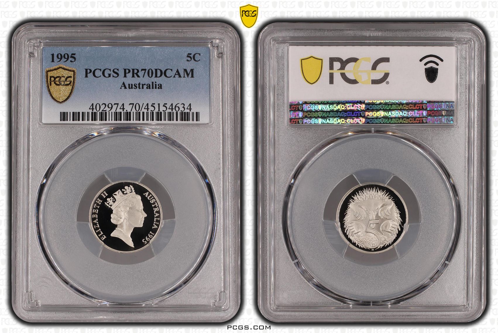Elizabeth II, Five Cent, 1995, PCGS PR 70DCAM