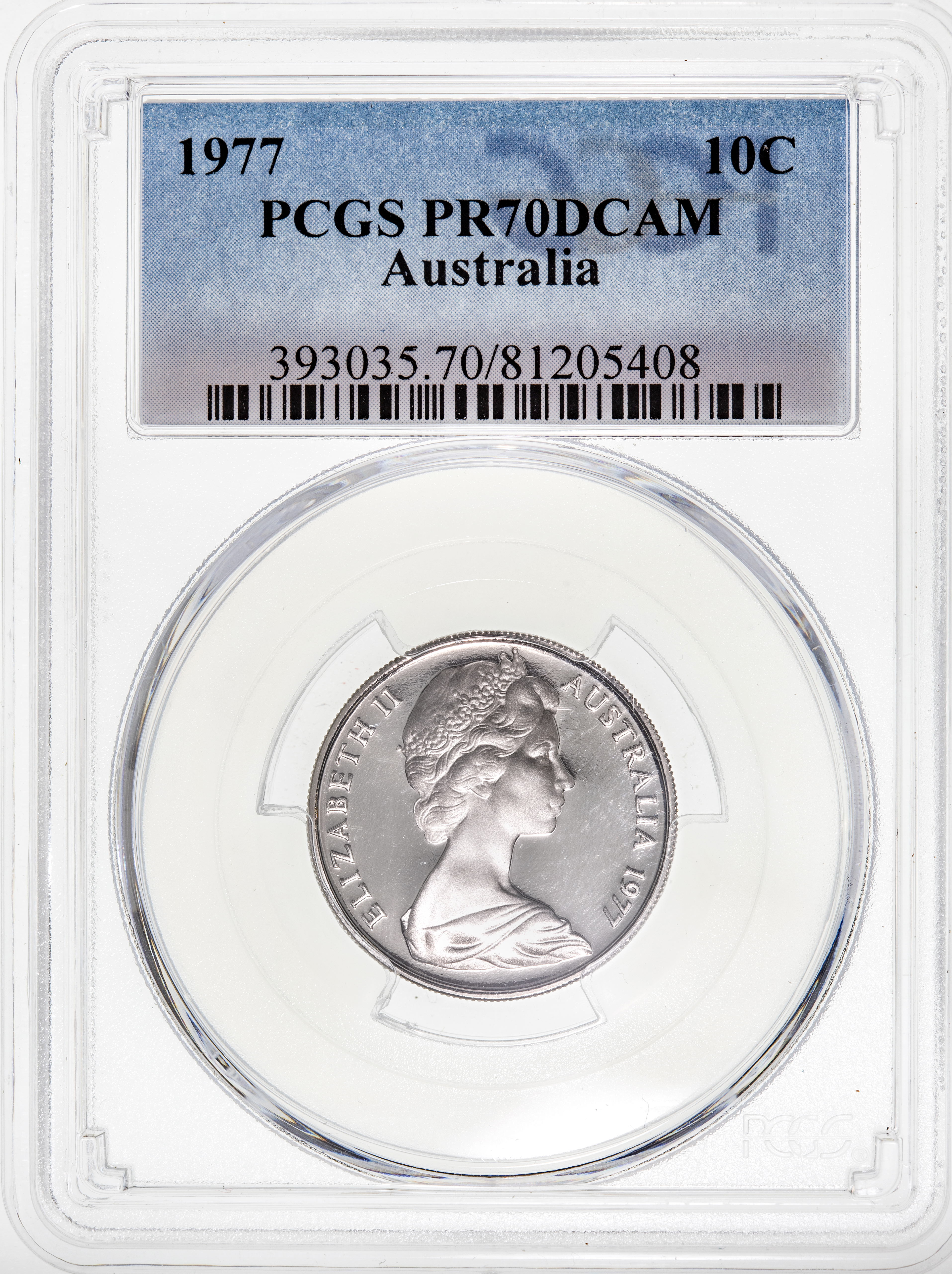 Top pop, Ten Cent, 1977, PCGS PR70DCAM