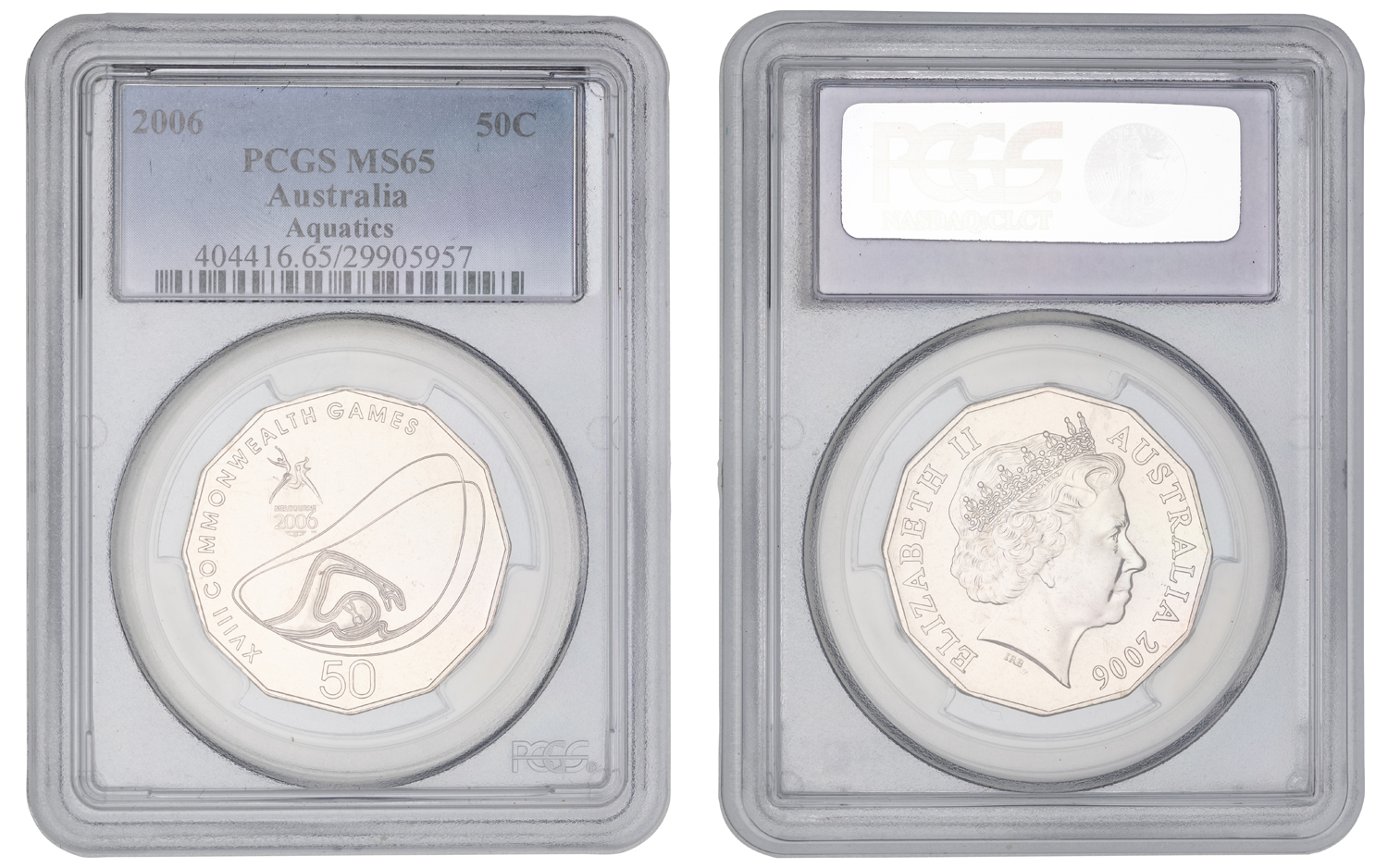 Elizabeth II, Aquatics, Fifty Cent, 2006, PCGS MS65