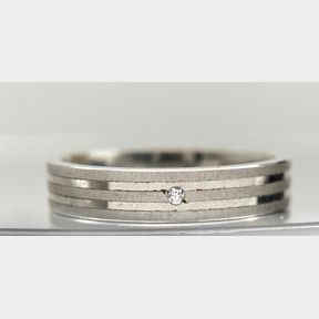 Brushed Silver Mens CZ Wedding Ring - 4,70g - Size S - 50693/302