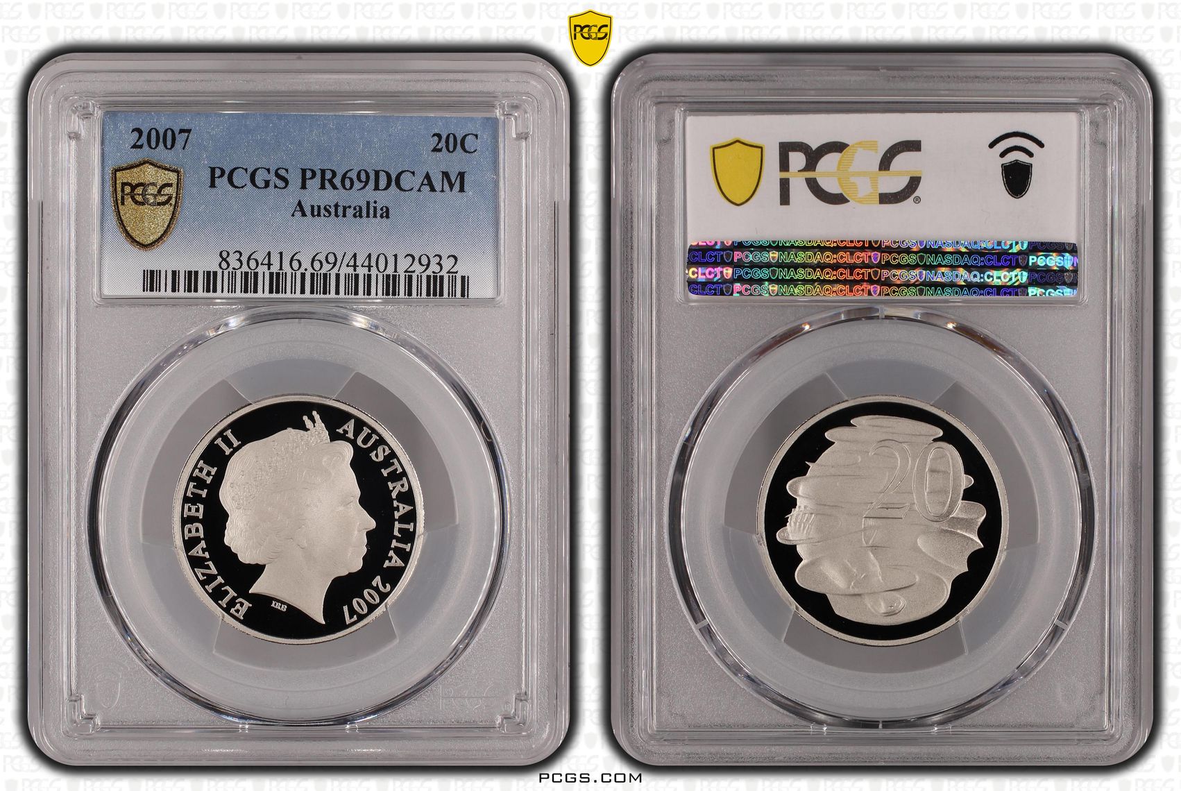 Twenty Cent, 2007, PCGS PR69DCAM