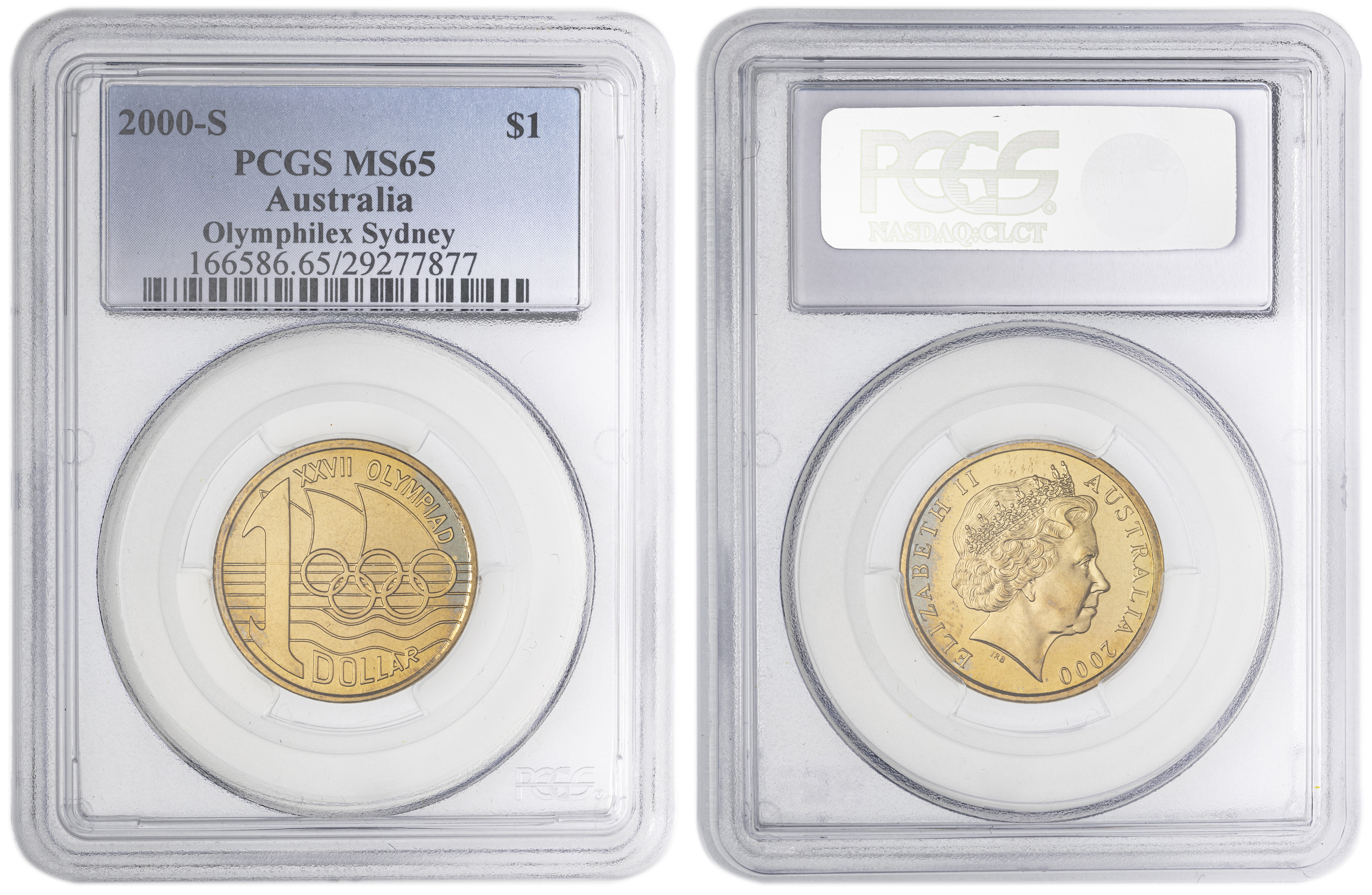Olymphilex Sydney , One Dollar, 2000, PCGS MS65