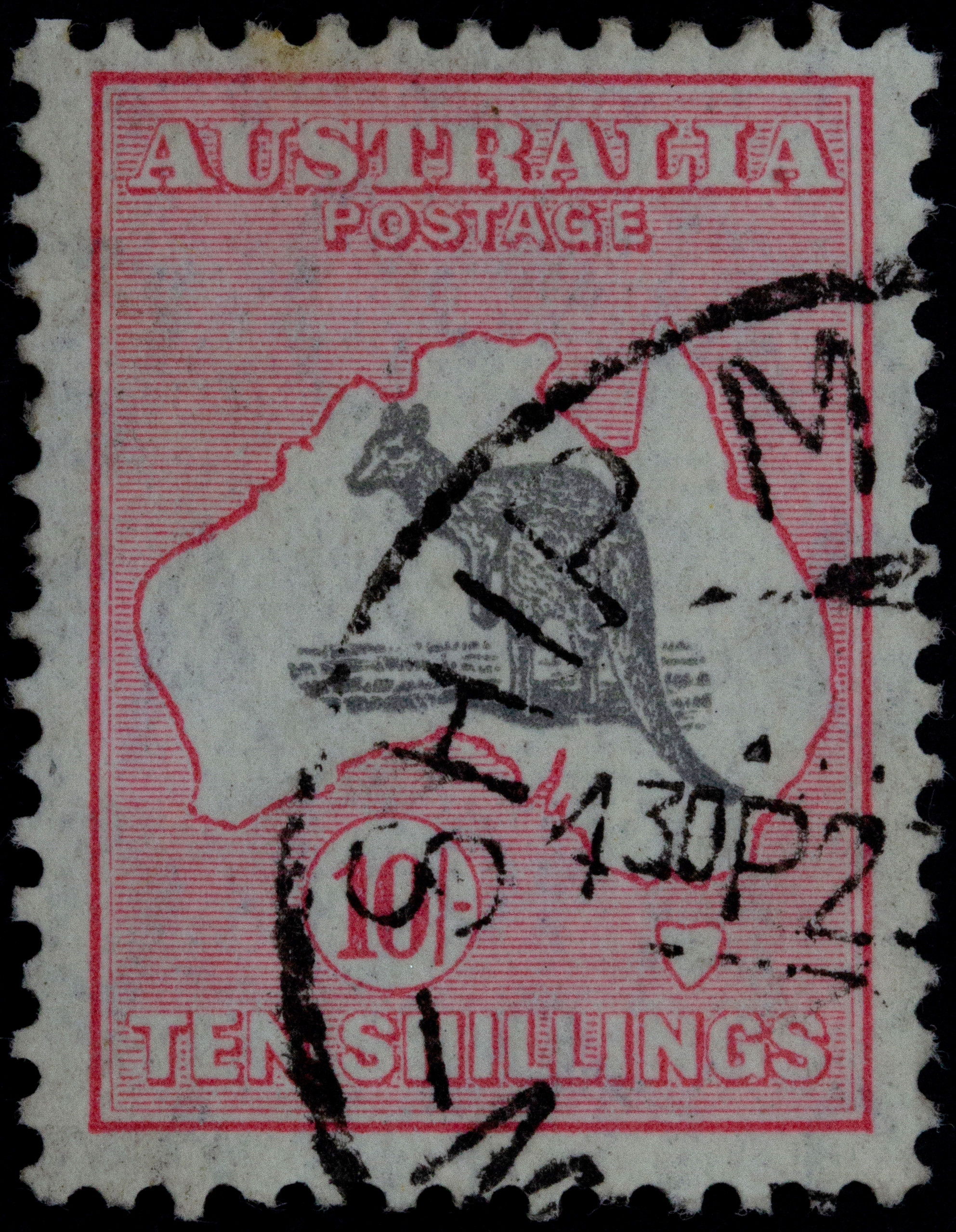 C of A Watermark, Ten Shillings, 1932, Good