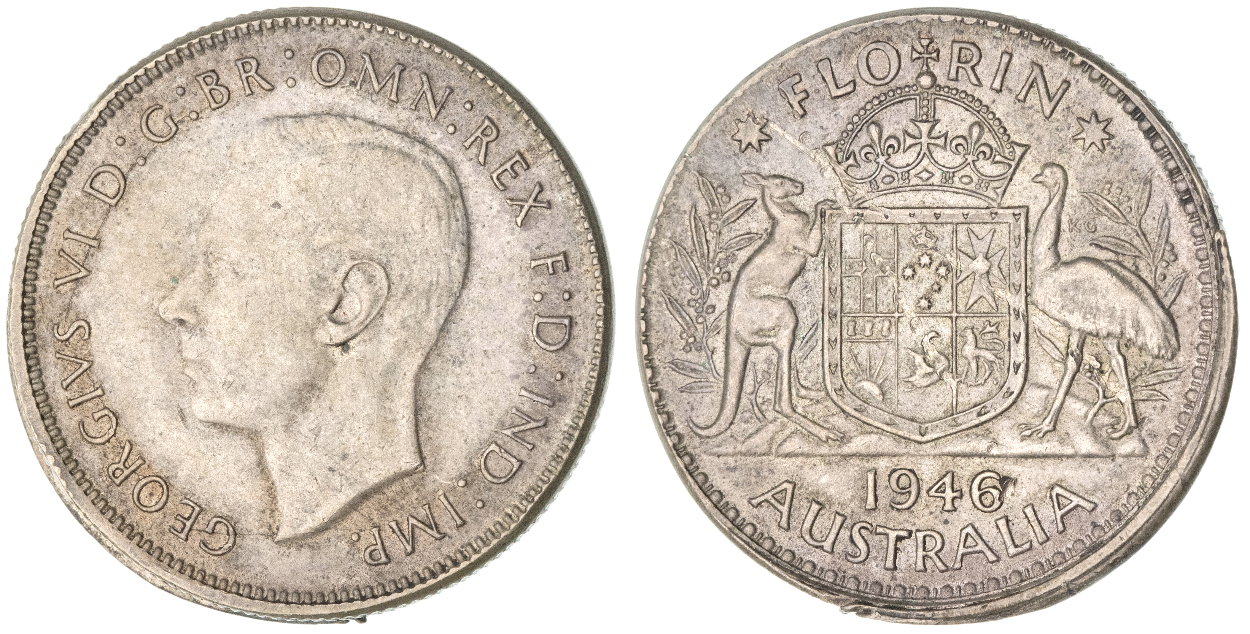 George VI, Florin, 1946, gVF