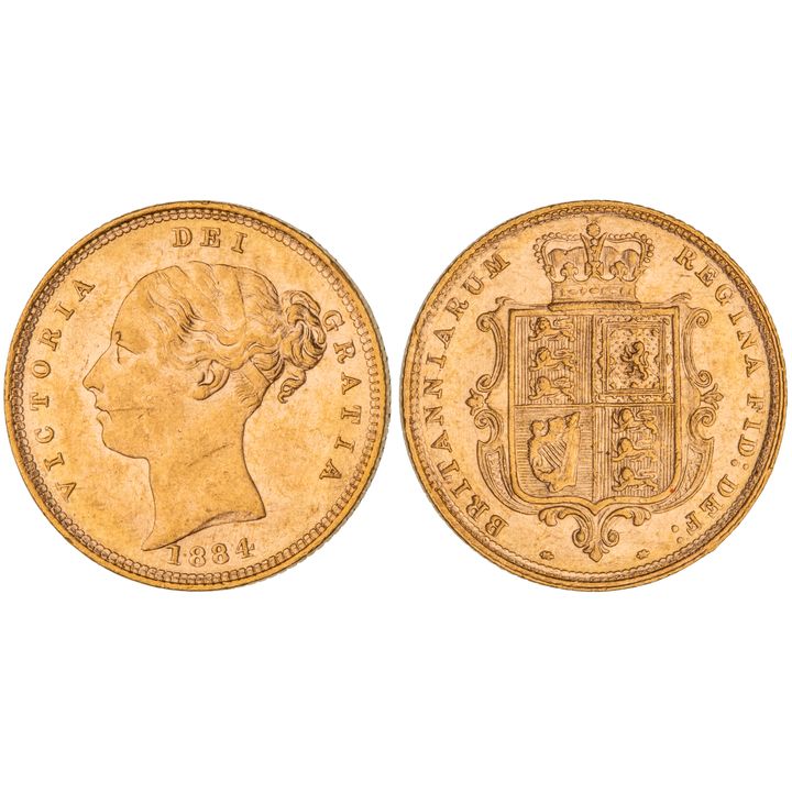 Great Britain, Victoria, Half Sovereign, 1884, UNC