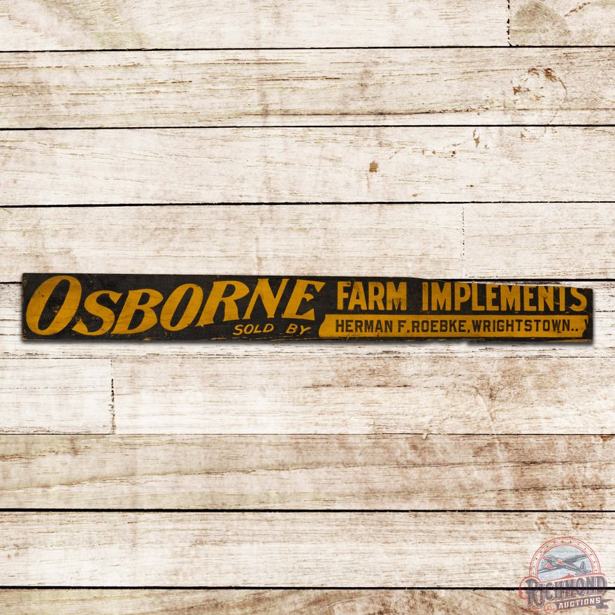 Early Osborne Farm Implements Wrightstown Wisconsin SS Wooden Sign