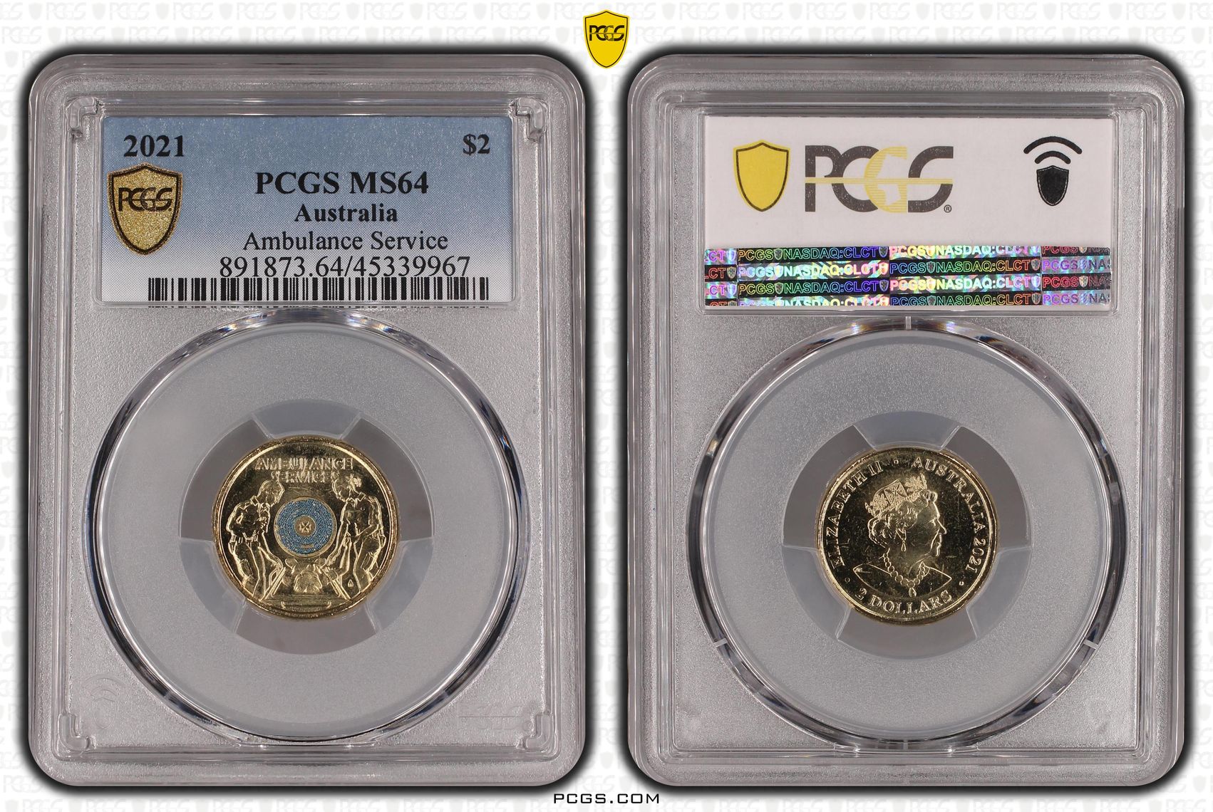 2021 Australia Two Dollar, $2 Ambulance Service PCGS - MS64 -967