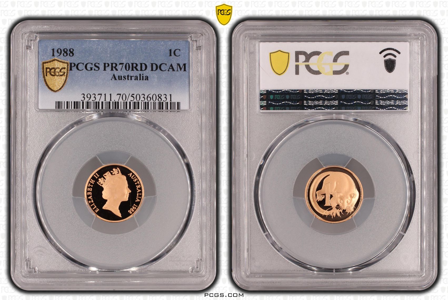 One Cent, 1988, Pcgs Pr70dcam