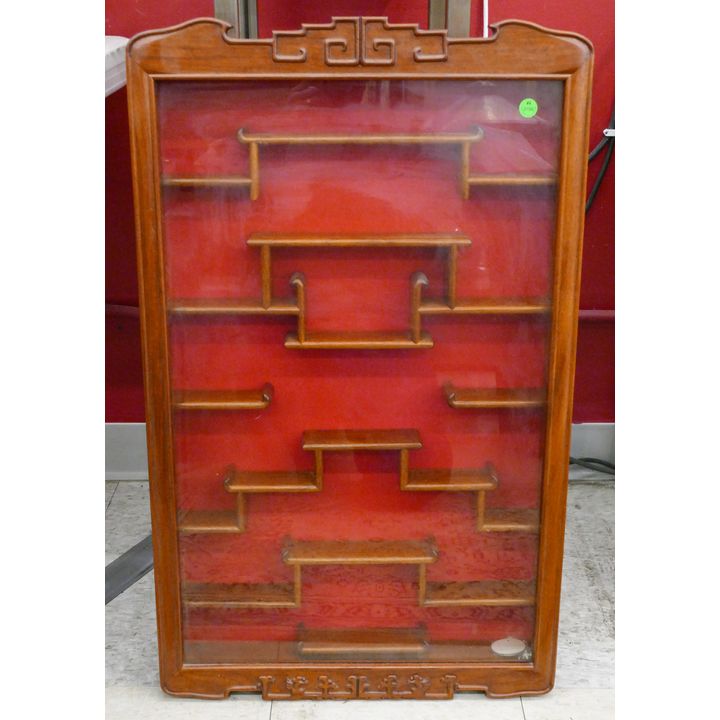 Chinese Rosewood Hanging Snuff Bottle Cabinet 31''x19''