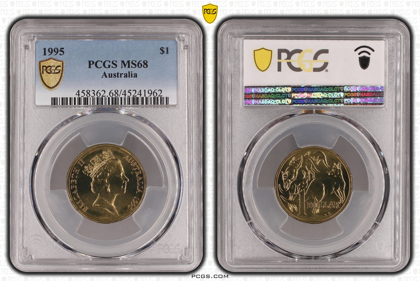 1995 Australia One Dollar, $1 PCGS - MS68 -962
