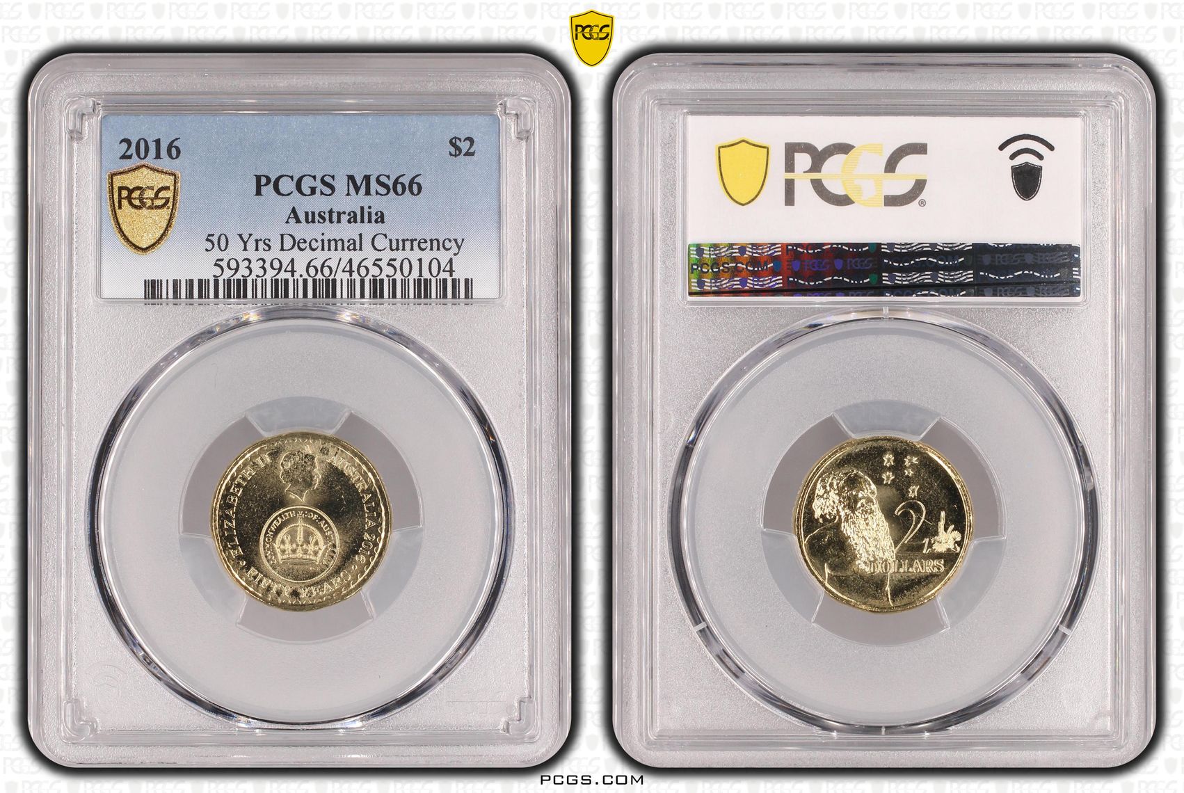 50 Yrs Decimal Currency , Two Dollar, 2016, PCGS MS66