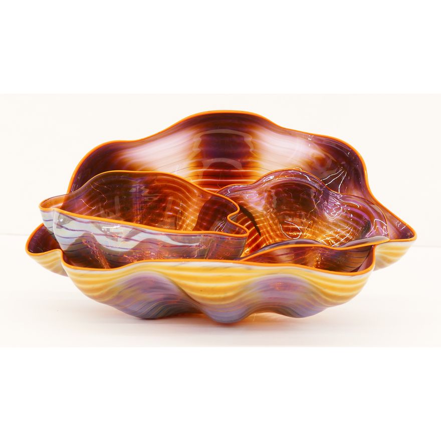 Dale Chihuly ''Golden Seaform 3-Piece Set'' 1992