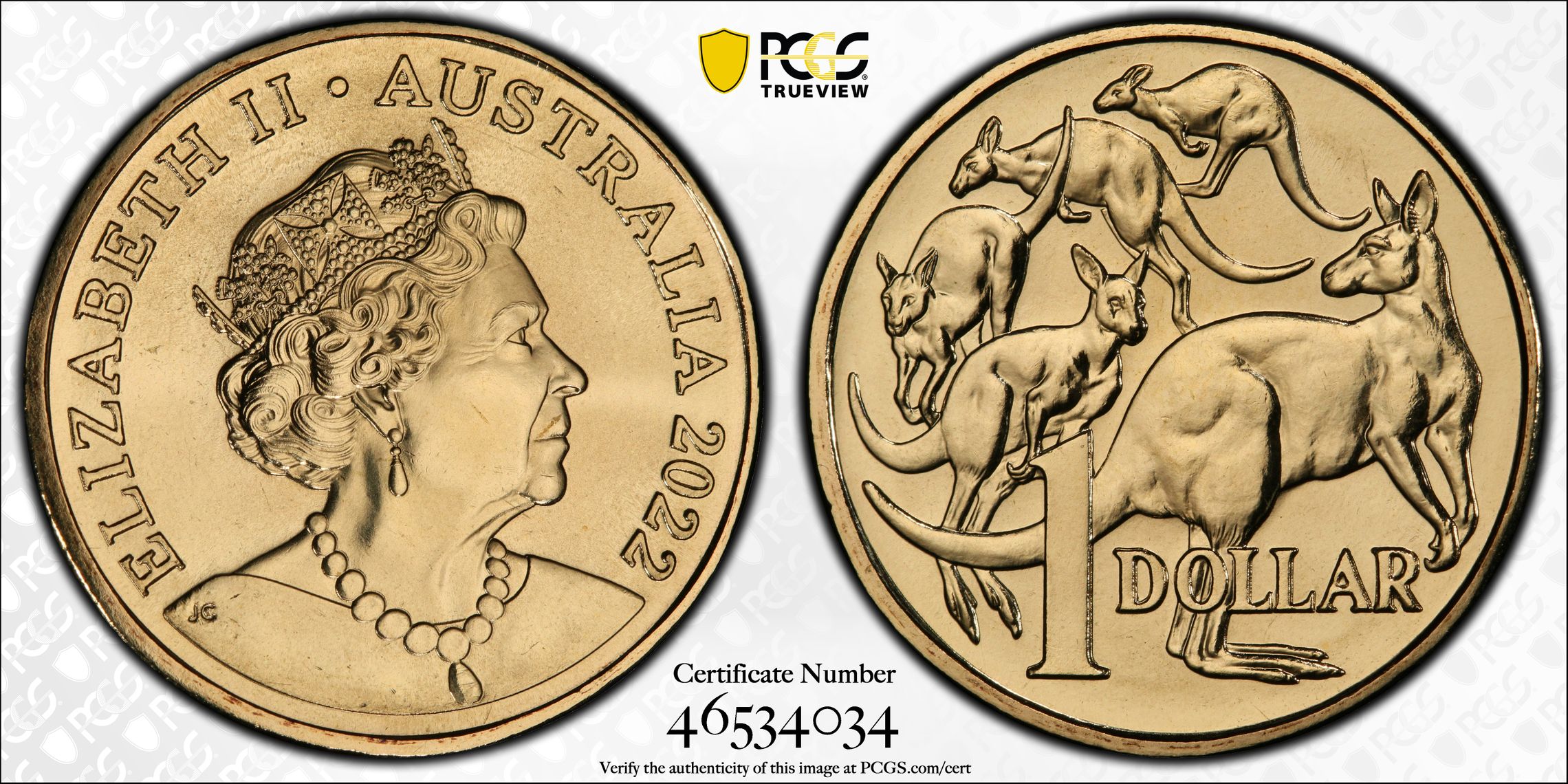 Elizabeth II, , One Dollar, 2022, PCGS MS68