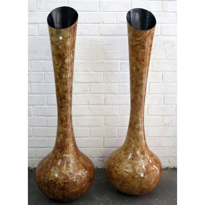 PAIR OF LARGE LACQUER VASES,