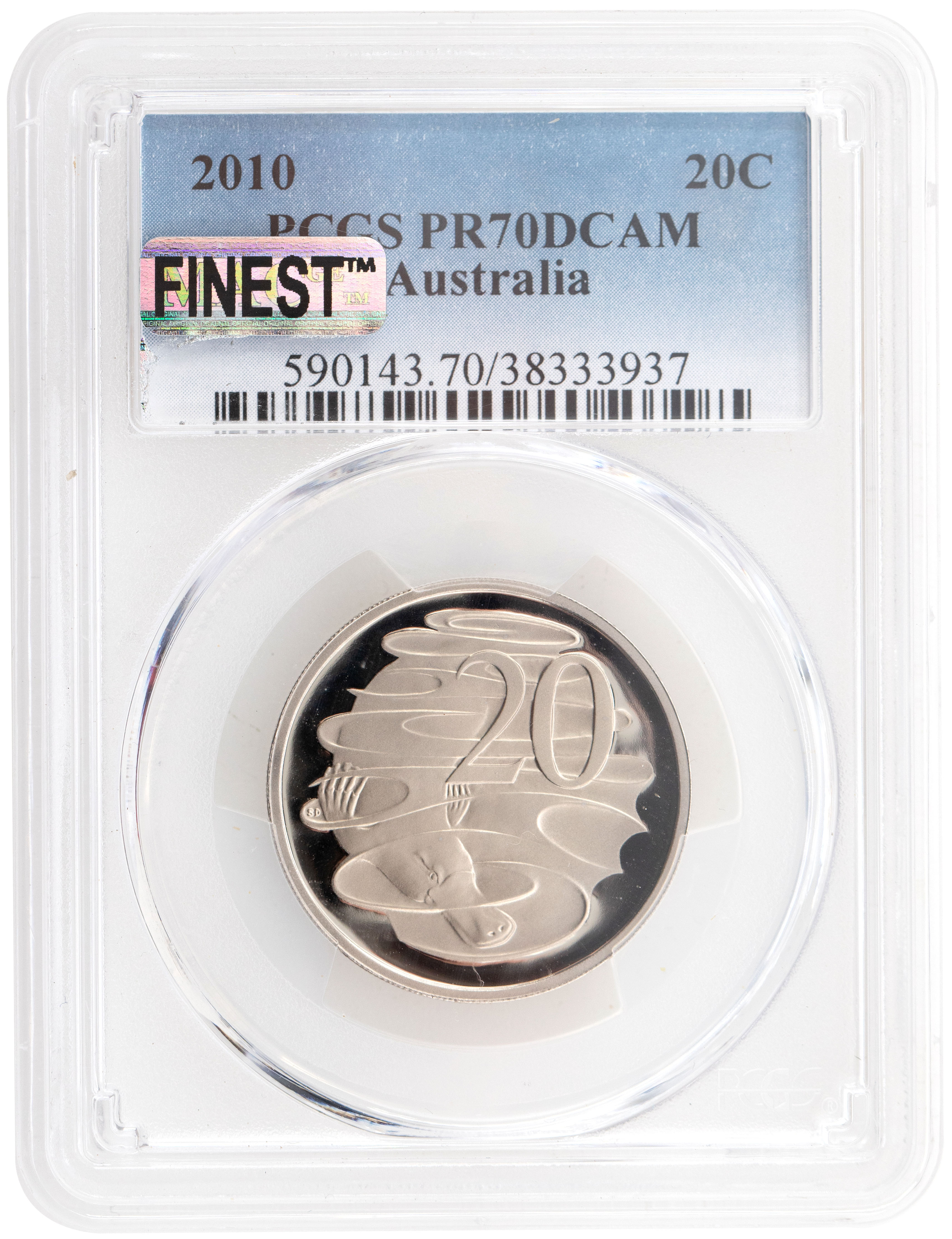 235 · 2010 Australia Twenty Cent, 20c Proof PCGS - PR70DCAM POP 33/0 -937