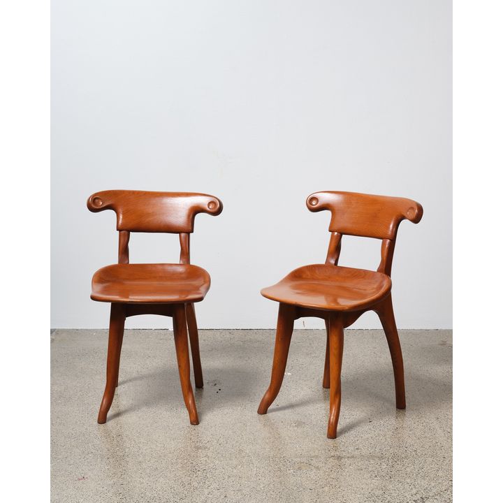 Antoni Gaudi (Spain, 1852-1926) for BD Barcelona - A pair of Batllo chairs