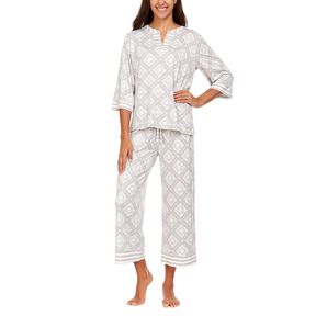 FLORA NIKROOZ LADIES 3/4 SLEEVE & CROP PANT PJ SET SZ XL