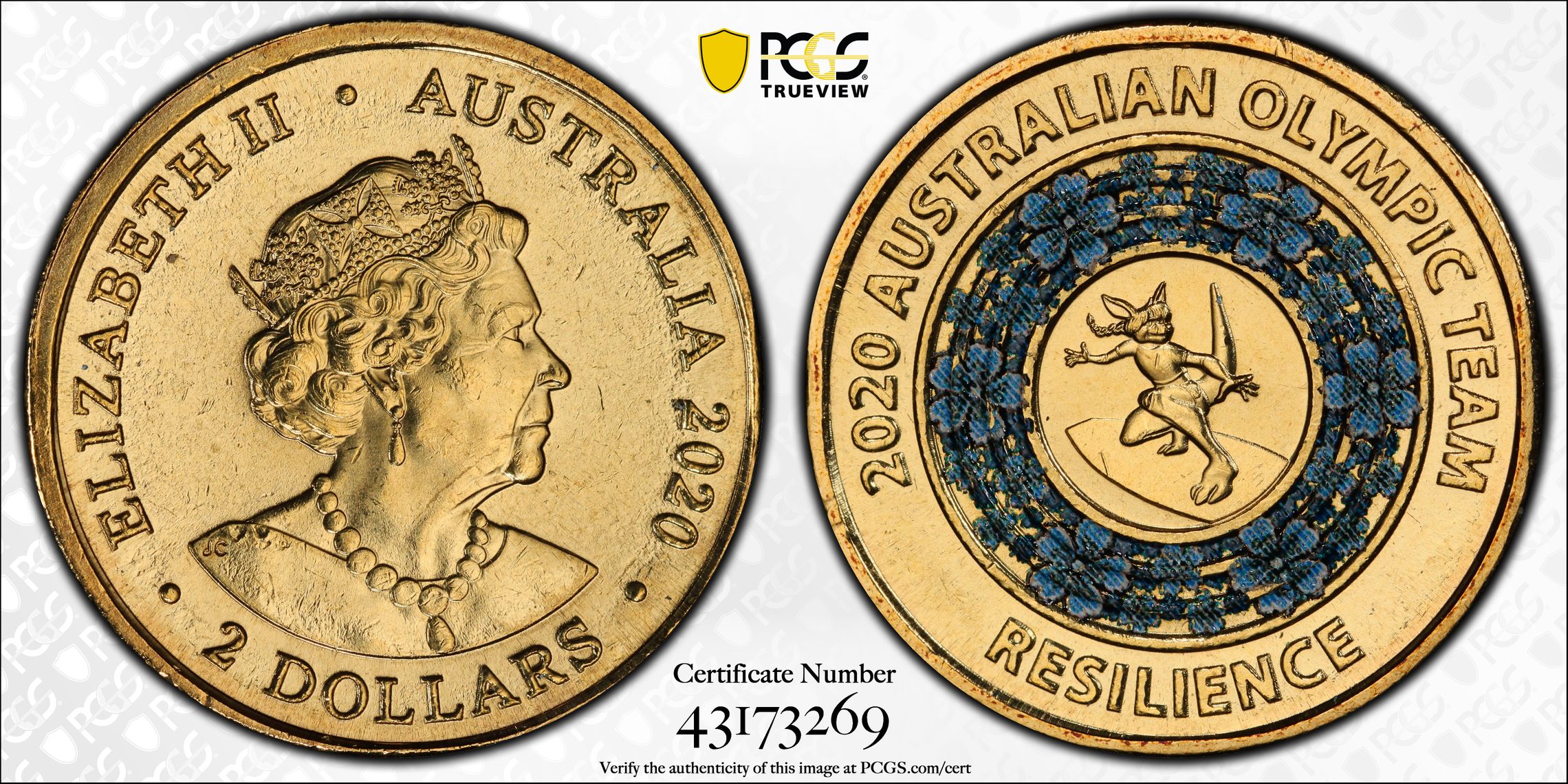 Olympic Team - Resilience, Two Dollar, 2020, PCGS MS67