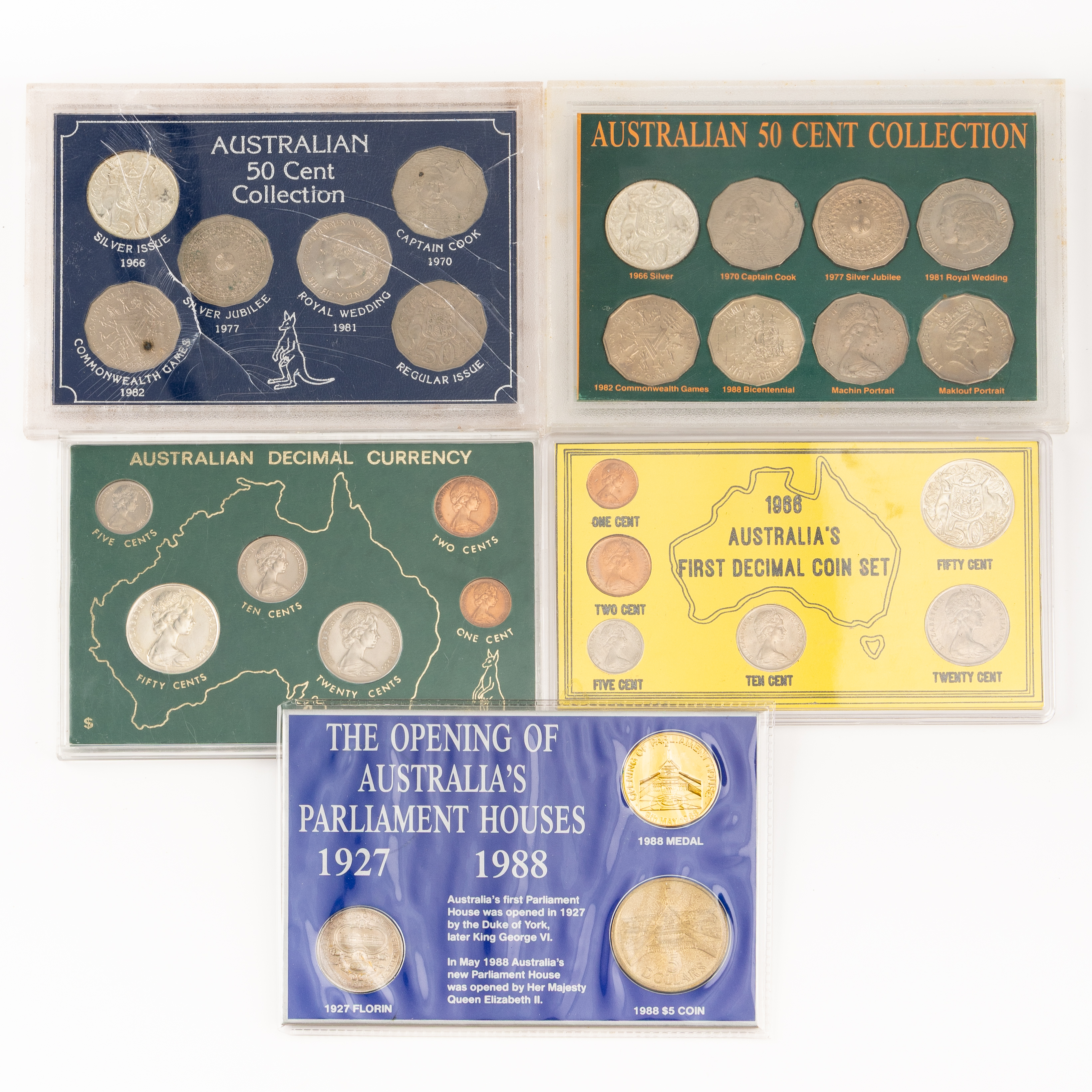 Elizabeth II, Miscellaneous, One Cent - Fifty Cents, 1966 - 1988, UNC