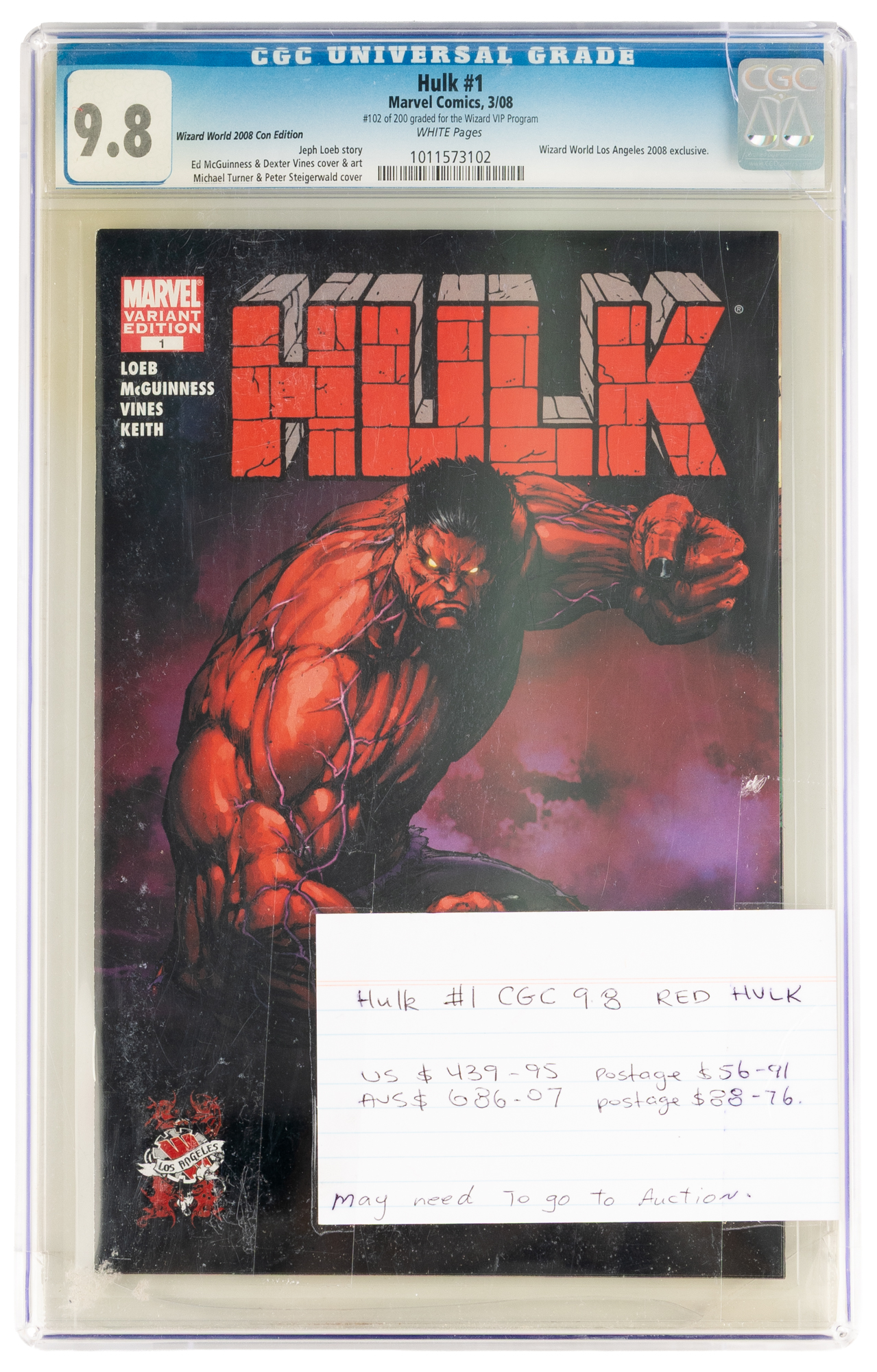 126 · Hulk #1 Variant Edition Comic (CGC 9.8)