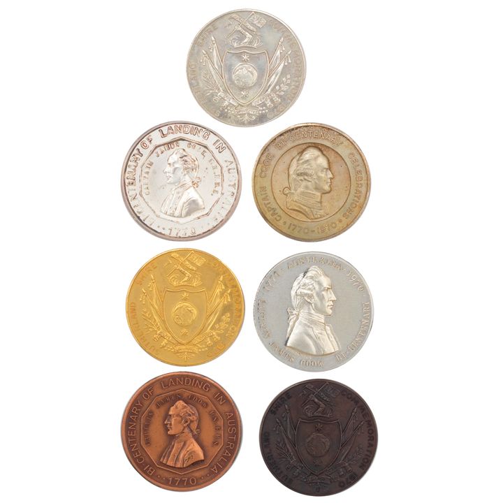 Group, Captain James Cook Medallions,