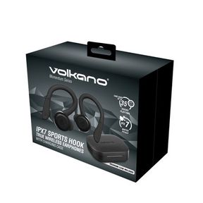Volkano Bluetooth IPX7 Waterproof Sports Hook Earphones - Momentum Series - Black