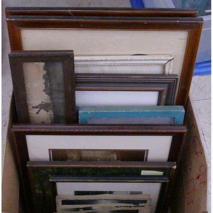 Box Vintage Framed Prints- 9pc Total