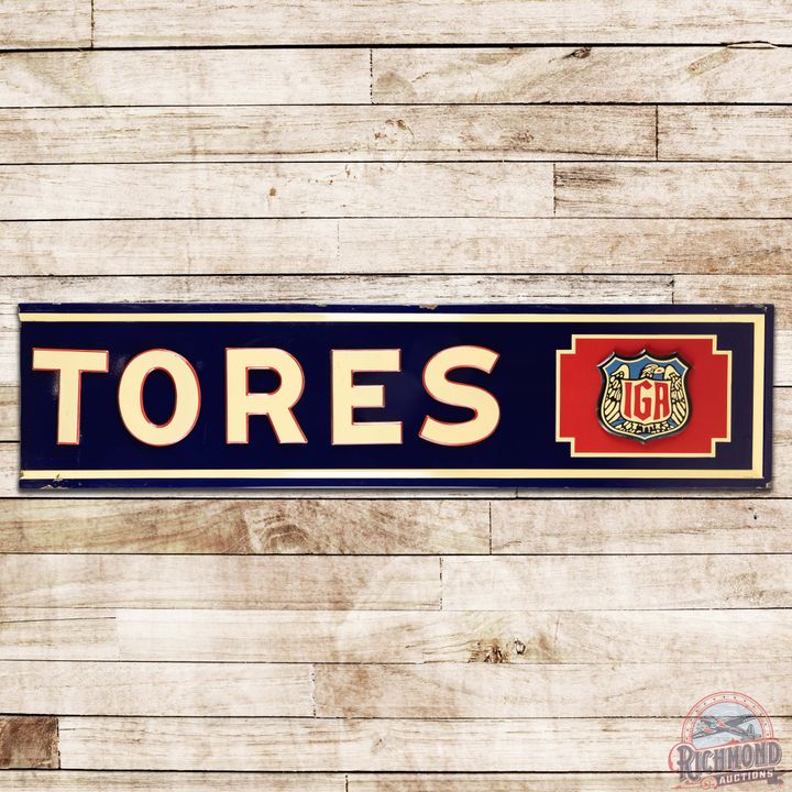 IGA Stores Mult-Piece SS Porcelain Sign w/ Shield Logos
