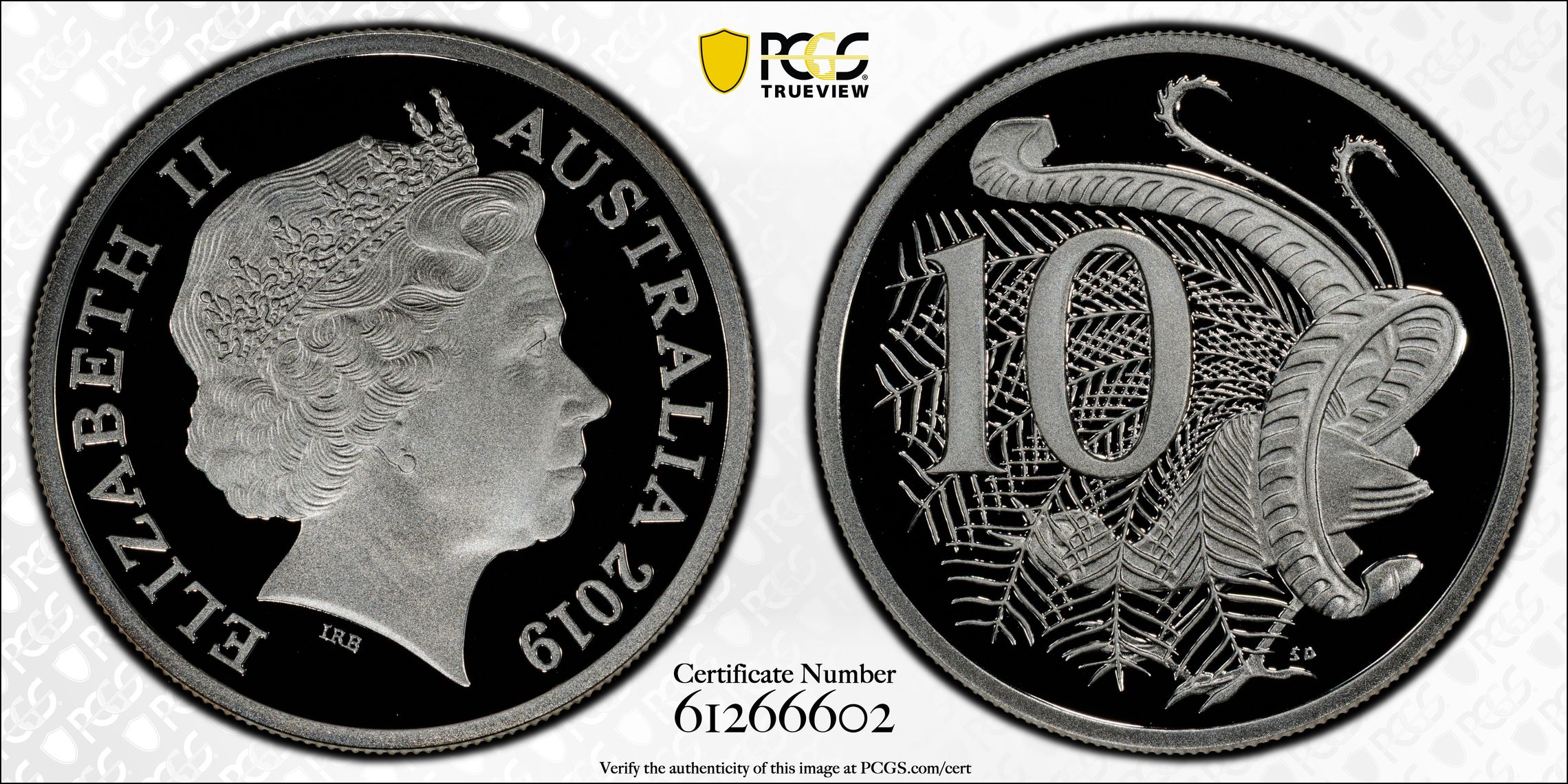 Silver, Ten Cent, 2019, PCGS PR69DCAM
