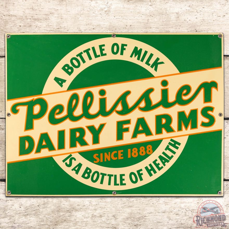 Pellissier Dairy Farms "Since 1888" SS Porcelain Sign California