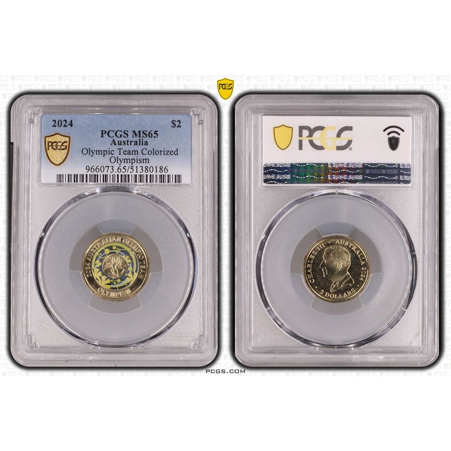 Olympic Team Colorized Olympism, Two Dollar, 2024, PCGS MS65