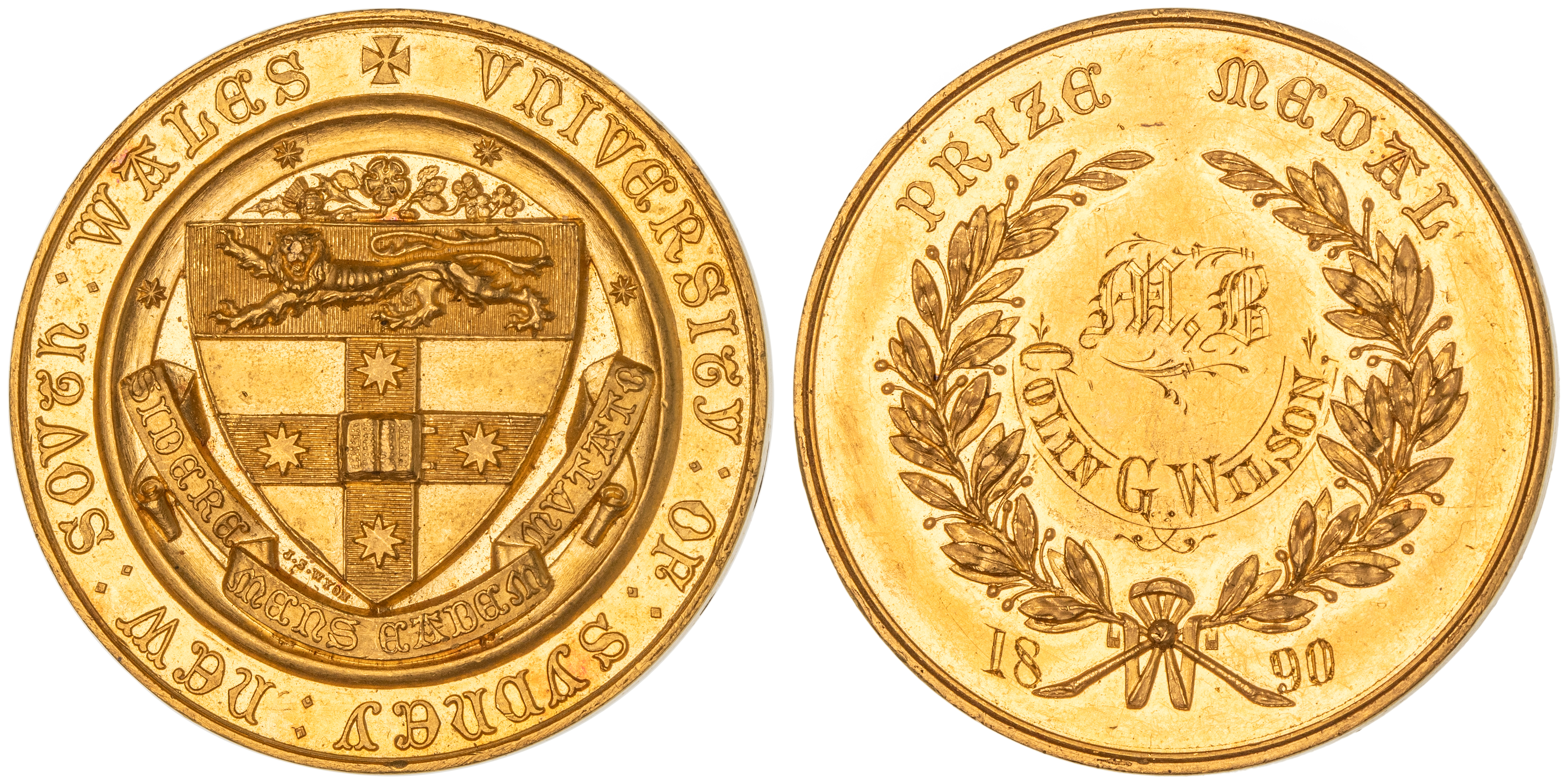 University of Sydney, NSW, Gilt Prize Award, 1890, aUNC