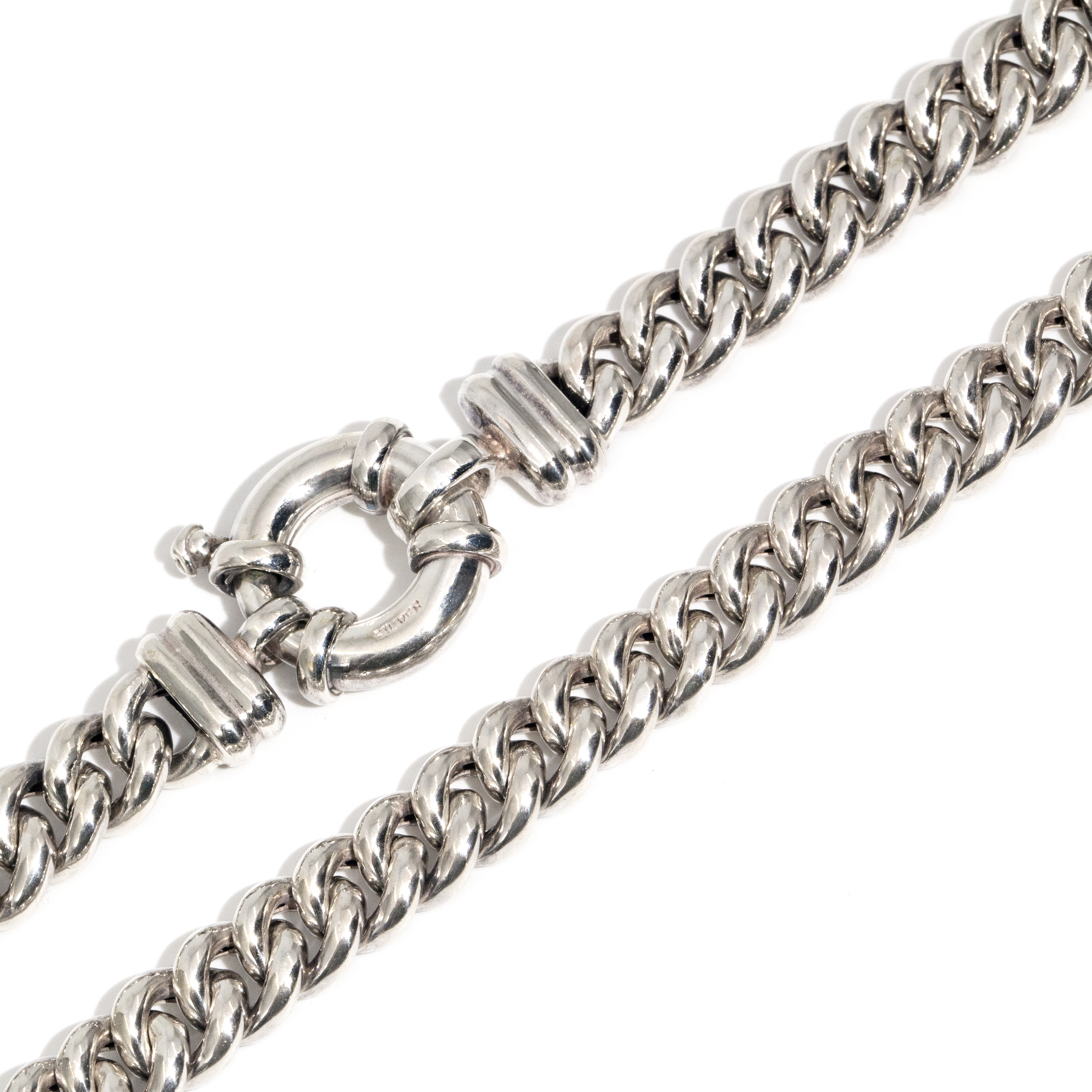 Silver Curb Link Chain,