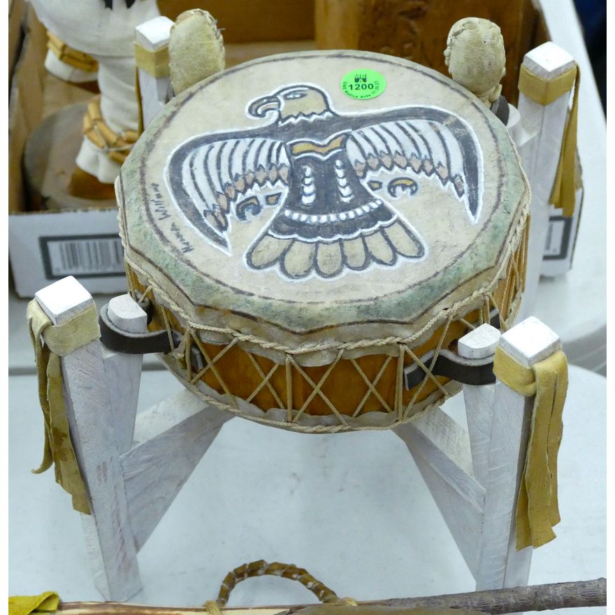 Norman Williams Miniature Eagle Drum on Stand 6.5''x7''