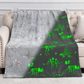 JEKENO GLOW IN THE DARK DINOSAURS BLANKET DINO GIFTS TOYS FOR KIDS BOYS TEENS GIRLS BIRTHDAY CHRISTMAS VALENTINES PRESENTS FOR 3 4