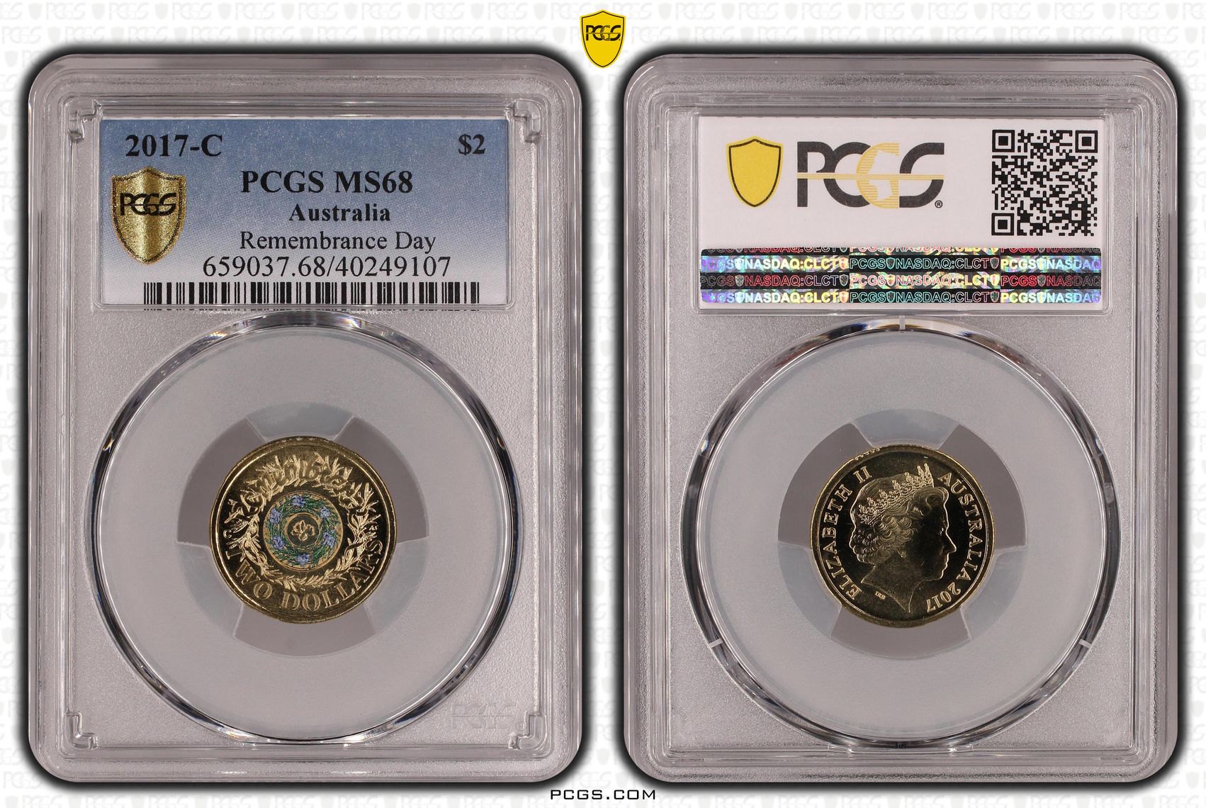 Remembrance Day Colorized, Two Dollar, 2017-C, PCGS MS68