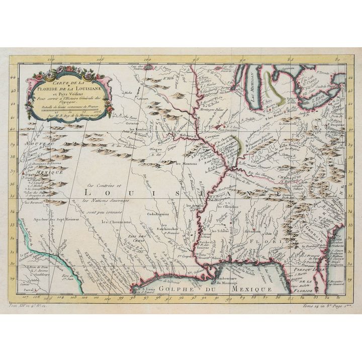 Jacques-Nicolas Bellin | Carte de la Louisiane et Pays Voisins Pour servir a l' Histoire Generale des Voyages