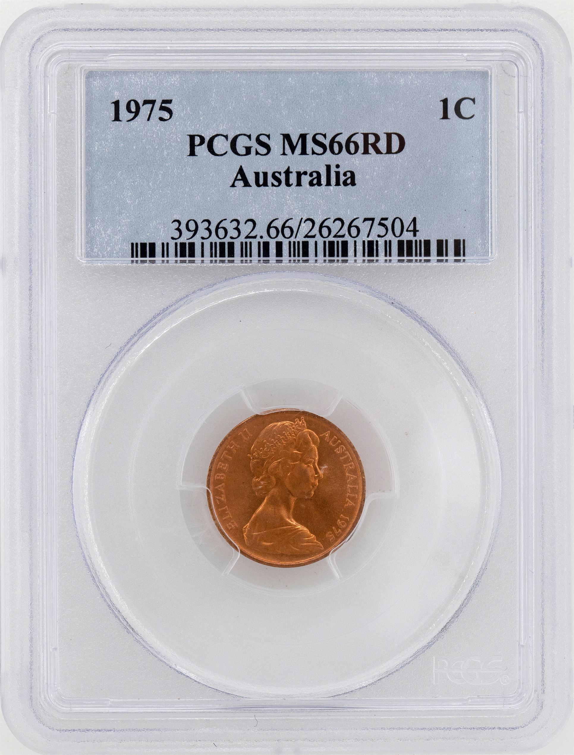 1975 Australia One Cent, 1c PCGS - MS66RD -504